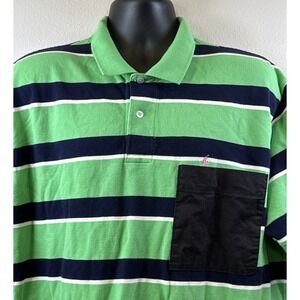 Ralph Lauren Green/Blue‎  Stripped 2XL  Polo Shirt 100% Cotton With A Pocket